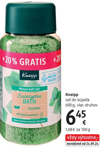 Kneipp soľ do kúpeľa Eucalyptus Bath