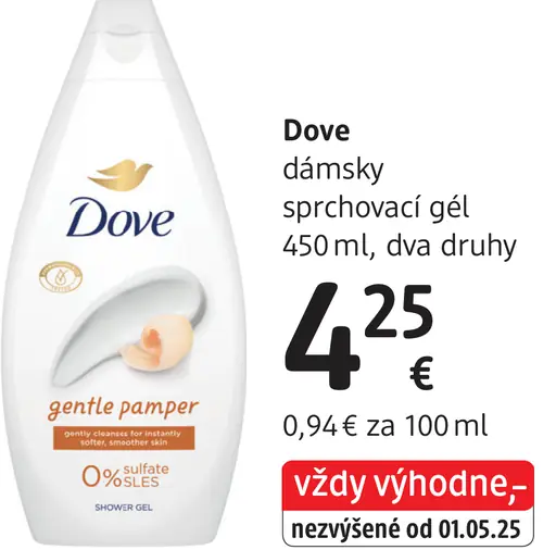 Dove sprchovací gél dámsky pánsky