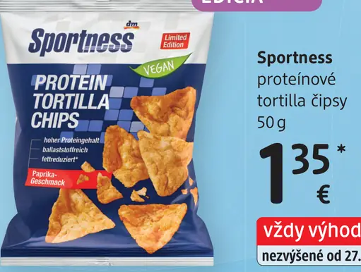 Sportness proteínové tortilla čipsy