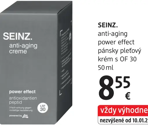 SEINZ. anti-aging power effect pánsky pleťový krém SPF 30