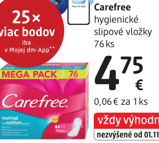 Carefree hygienické slipové vložky