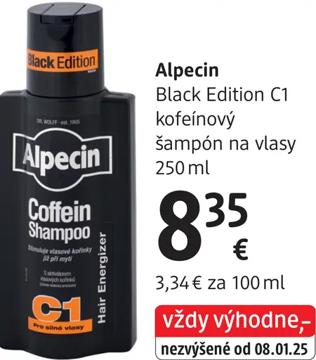 Alpecin Black Edition C1 kofeínový šampón na vlasy