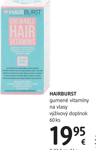 Hairburst gumové vitamíny na vlasy výživový doplnok