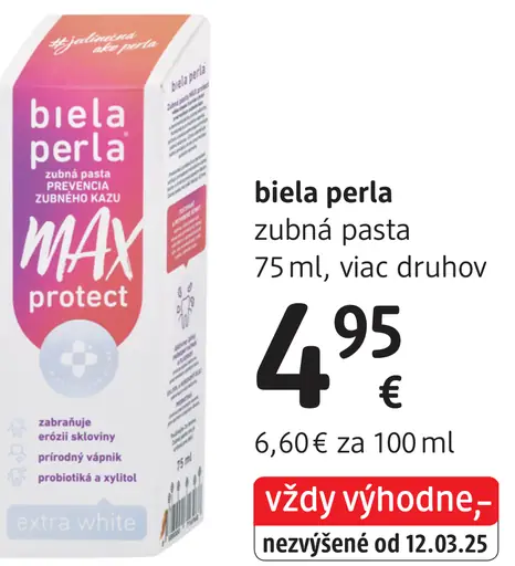 Biela perla Max Protect zubná pasta