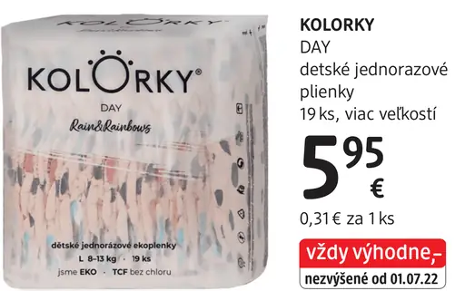Kolorky Day detské jednorazové plienky