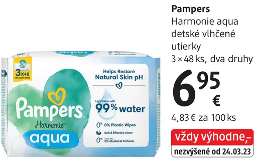 Pampers Harmonie aqua detské vlhčené utierky