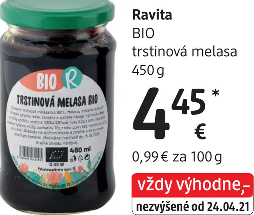 Ravita BIO trstinová melasa