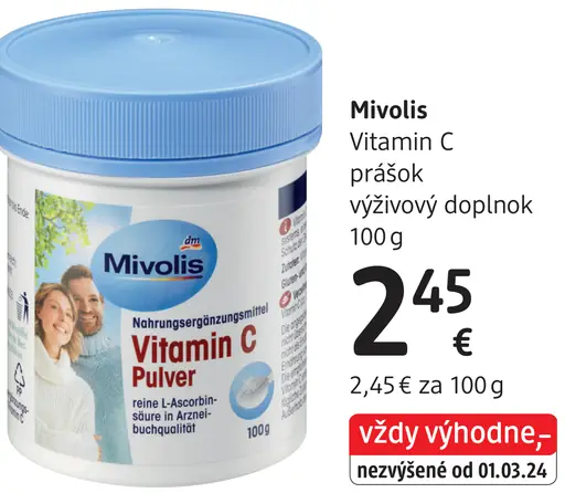Mivolis Vitamin C prášok výživový doplnok
