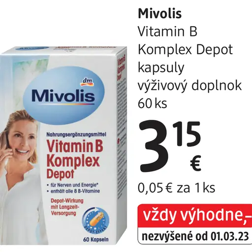 Mivolis Vitamin B Komplex Depot kapsuly výživový doplnok
