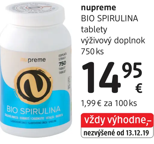 Nupreme Bio Spirulina tablety výživový doplnok