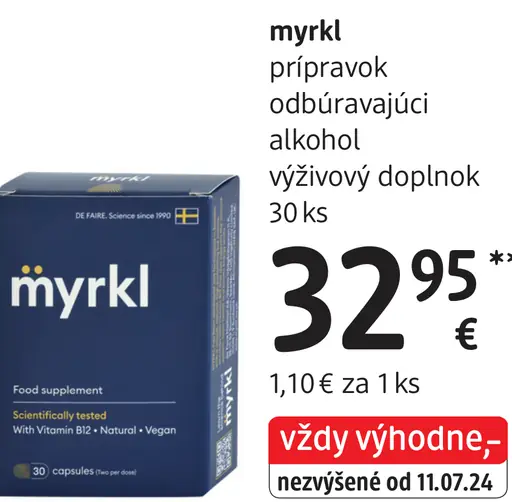 Myrkl prípravok odbúravajúci alkohol výživový doplnok