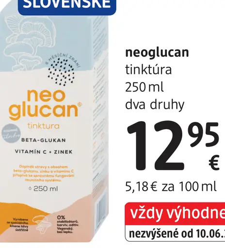Neoglucan tinktúra dva druhy