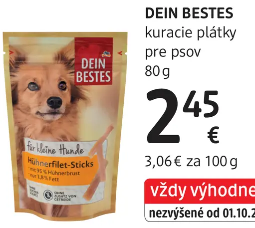 Dein Bestes kuracie plátky pre psov