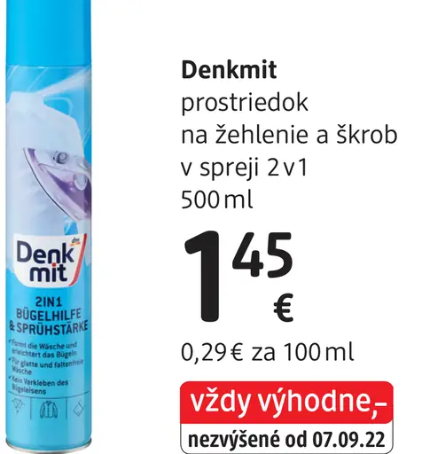 Denkmit prostriedok na žehlenie a škrob v spreji