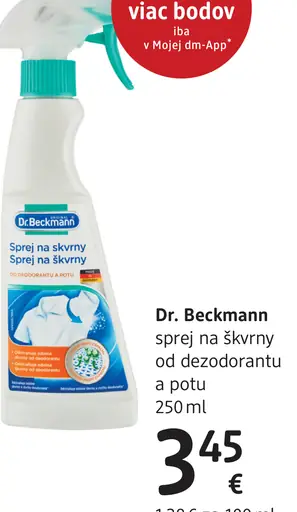 Dr. Beckmann sprej na škvrny od dezodorantu a potu