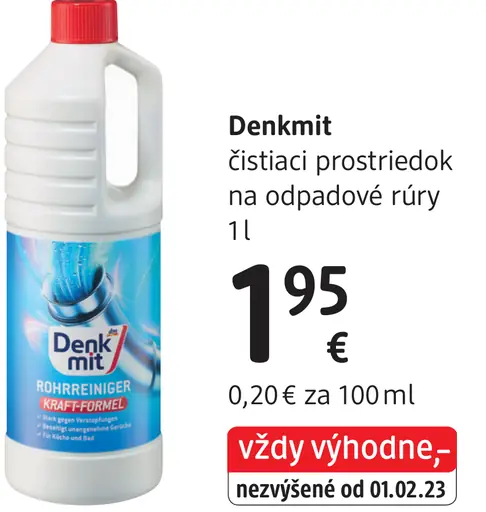Denkmit čistiaci prostriedok na odpadové rúry