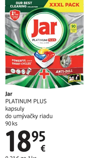 Jar PLATINUM PLUS kapsuly do umývačky riadu