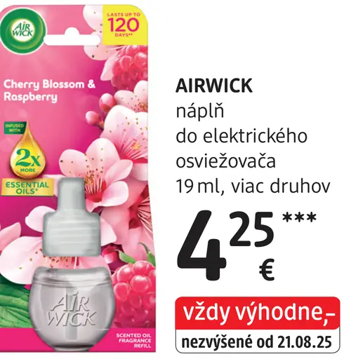 Airwick náplň do elektrického osviežovača