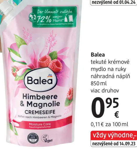 Balea tekuté krémové mydlo na ruky náhradná náplň