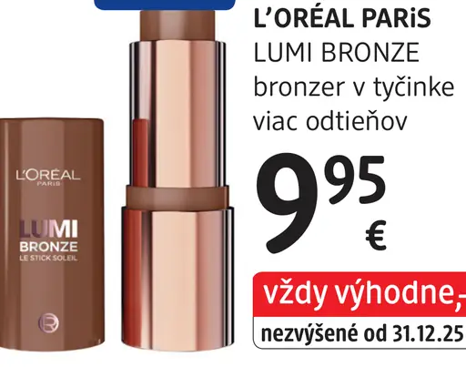 L’Oréal Paris Lumi Bronze bronzer v tyčinke, viac odtieňov