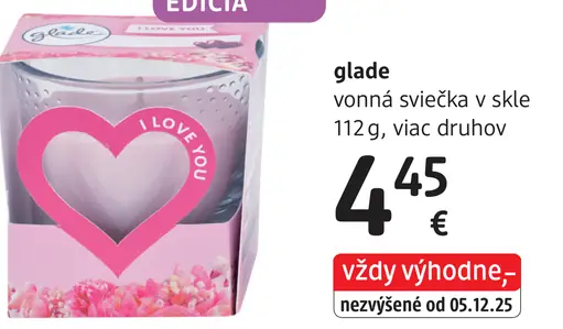 Glade vonná sviečka v skle I Love You