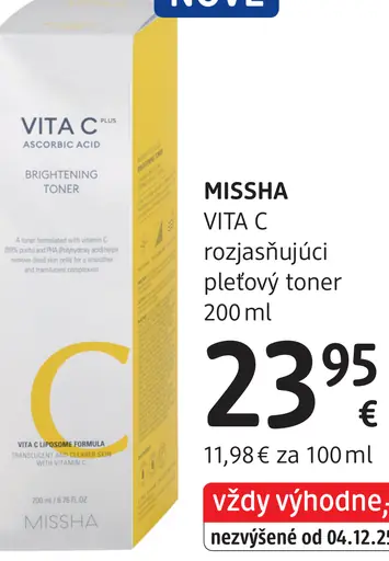 Missha Vita C rozjasňujúci pleťový toner