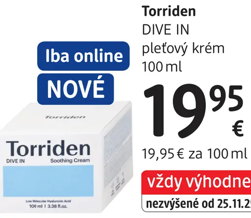Torriden Dive In pleťový krém
