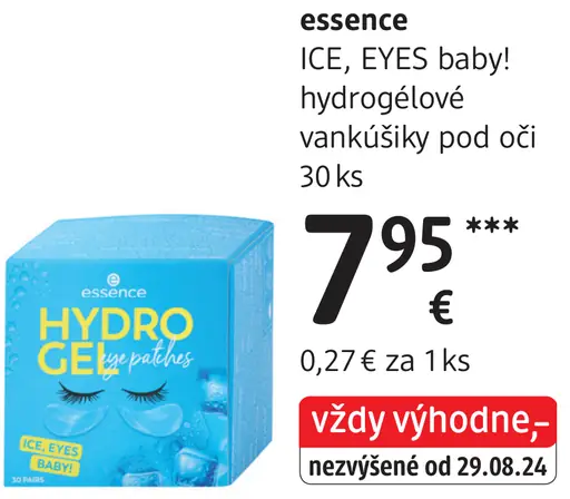 Essence Ice, Eyes baby! hydrogélové vankúšiky pod oči