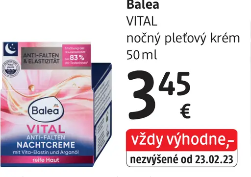 Balea Vital nočný pleťový krém