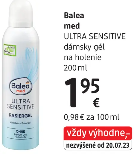 Balea med ULTRA SENSITIVE dámsky gél na holenie
