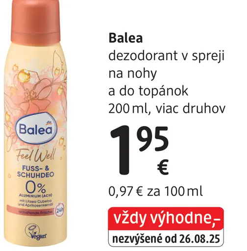 Balea deodorant v spreji na nohy a do topánok