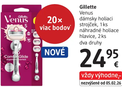 Gillette Venus dámsky holiaci strojček + náhradné hlavice