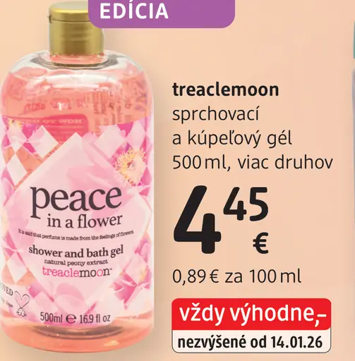 Treaclemoon sprchovací a kúpeľový gél Peace in a flower