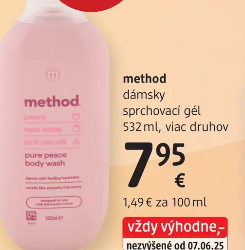 Method dámsky sprchovací gél Pure Peace body wash