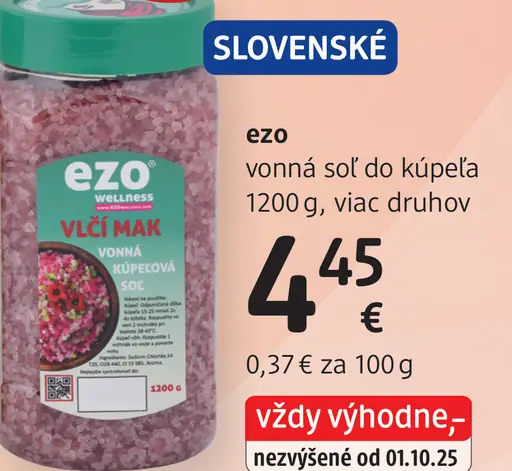 Ezo vonná soľ do kúpeľa Vlčí mak