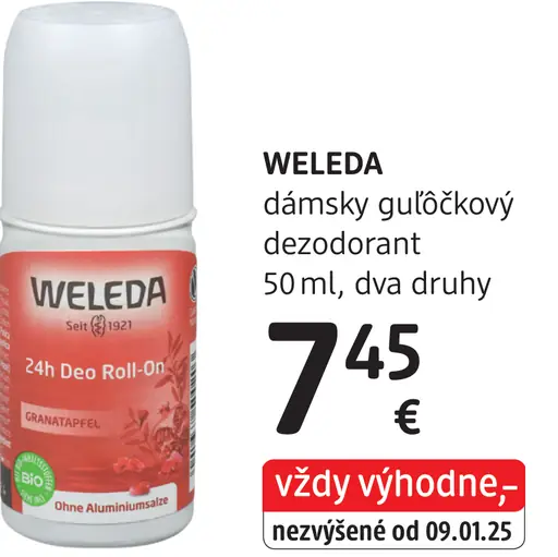 Weleda dámsky guľôčkový dezodorant 24h Deo Roll-On