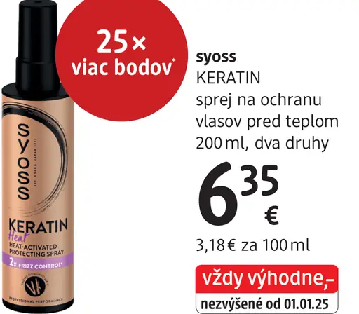 Syoss Keratin sprej na ochranu vlasov pred teplom