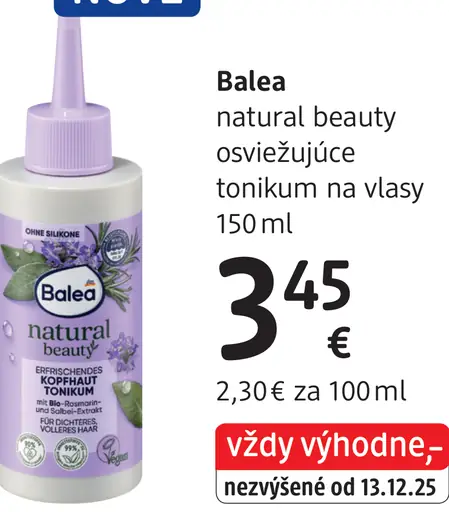 Balea Natural Beauty osviežujúce tonikum na vlasy