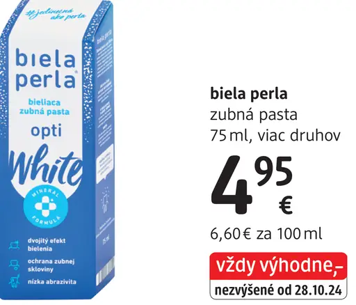 Biela Perla zubná pasta