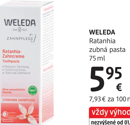Weleda Ratanhia zubná pasta