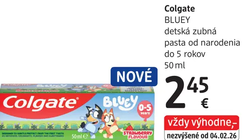 Colgate Bluey detská zubná pasta od narodenia do 5 rokov