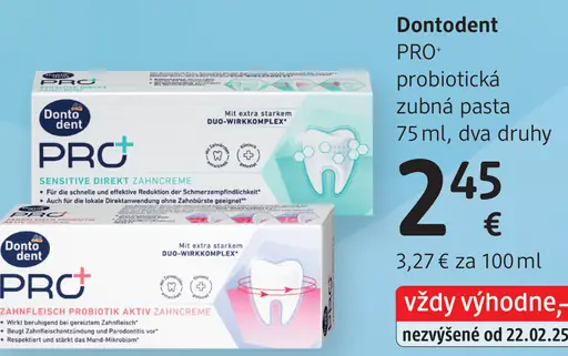 Dontodent PRO+ probiotická zubná pasta