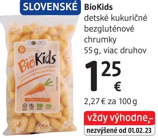 BioKids detské kukuričné chrumky