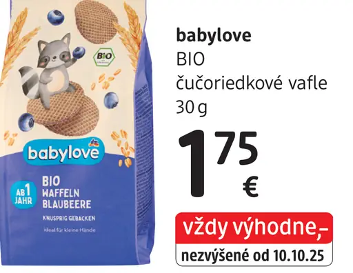 Babylove BIO čučoriedkové wafle