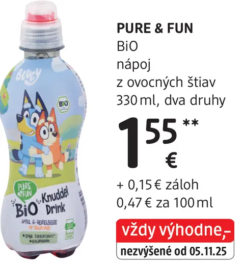 Pure & Fun BIO nápoj z ovocných štiav