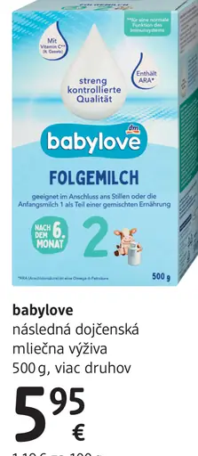 Babylove následná dojčenská mliečna výživa