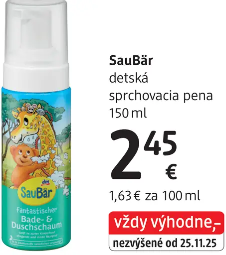 SauBär detská sprchovacia pena