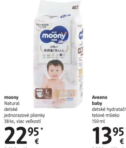 Moony Natural detské jednorazové plienky