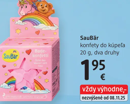 SauBär konfety do kúpeľa, dva druhy