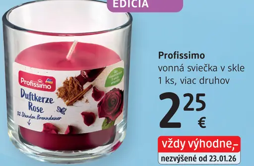 Profissimo vonná sviečka v skle, viac druhov